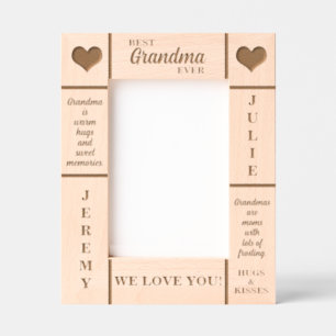 5x7最高のおばあちゃんの名前エッチングされたフレーム レーザー彫刻フレーム
