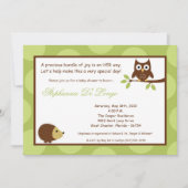 5x7森林森林フクロウのベビーシャワーの招待状 招待状 (正面)