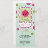 5x7水玉模様キンセアニェラ誕生日招待状 招待状 (正面/裏面)
