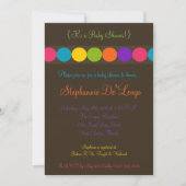 5x7水玉模様ベビカラフルーシャワー招待状 招待状 (正面)