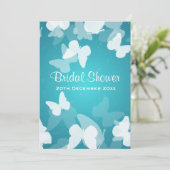 5x7溶け出し蝶ブルーブライダルシャワー 招待状 (スタンド正面)