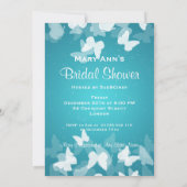 5x7溶け出し蝶ブルーブライダルシャワー 招待状 (裏面)