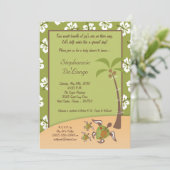 5x7熱帯タートルママツインシャワー招待状 招待状 (スタンド正面)