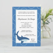 5x7熱帯ハワイの鮫のベビーシャワーの招待状 招待状 (スタンド正面)