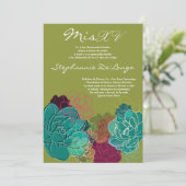 5x7牡丹花キンセアニェラ誕生日招待状 招待状 (スタンド正面)