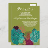 5x7牡丹花キンセアニェラ誕生日招待状 招待状 (正面/裏面)