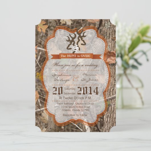 5x7狩りカップルディアドー結婚式招待状 招待状 (スタンド正面)