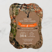 5x7狩り·ディア·バック·ヘッド·迷彩柄結婚式招待状 招待状 (正面/裏面)