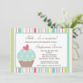 5x7甘い御馳走コップのケーキの誕生日のパーティの招待状 招待状 (スタンド正面)