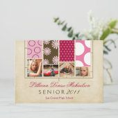 5x7生地の材料見本の写真の先輩の発表 案内状 (スタンド正面)