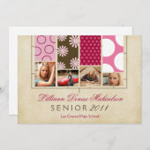 5x7生地の材料見本の写真の先輩の発表 案内状 (正面/裏面)