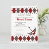 5x7男の子のパンクロックのギターの誕生日のパーティの招待状 招待状 (スタンド正面)