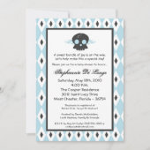 5x7男の子のパンクロックのスカルEMOのベビーシャワーの招待状 招待状 (正面)