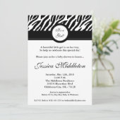 5x7白黒ゼブラプリントベビーシャワー招待状 招待状 (スタンド正面)