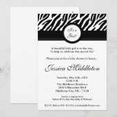 5x7白黒ゼブラプリントベビーシャワー招待状 招待状 (正面/裏面)