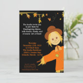 5x7秋かかし感謝祭パーティの招待状 招待状 (スタンド正面)