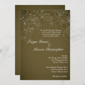 5x7秋のフローラ秋リネン結婚式招待状 招待状 (正面/裏面)