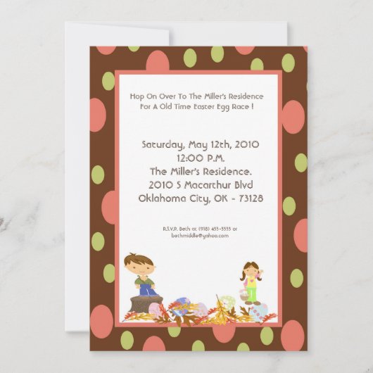 5x7秋オールドタイムイースター狩りパーティの招待状 招待状 (正面)