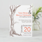 5x7秋ツリーイニシャル彫刻結婚式招待状 招待状 (スタンド正面)