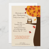 5x7秋フーフクロウ収穫感謝祭招待状 招待状 (正面/裏面)