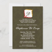 5x7秋秋ダマスクモノベビーシャワー招待状 招待状 (正面)