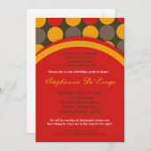 5x7秋秋水玉模様誕生日パーツ招待状 招待状 (正面/裏面)