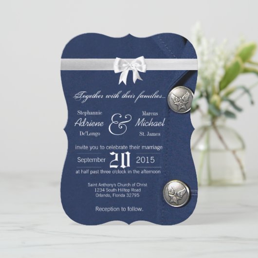 5x7空軍クラス均一結婚式招待状 招待状 (スタンド正面)