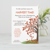 5x7紅葉ツリーハーブ感謝祭招待状 招待状 (スタンド正面)