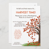 5x7紅葉ツリーハーブ感謝祭招待状 招待状 (正面/裏面)