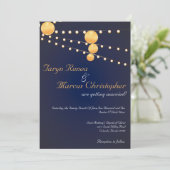 5x7紙ランタンブルーリネン結婚式招待状 招待状 (スタンド正面)