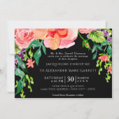 5x7紙水色モダンバラストライプのフローラ 招待状 (正面)