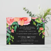 5x7紙水色モダンバラストライプのフローラ 招待状 (スタンド正面)