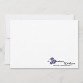 5X7紫ピンクシルエットベビーシャワー招待状 招待状 (裏面)