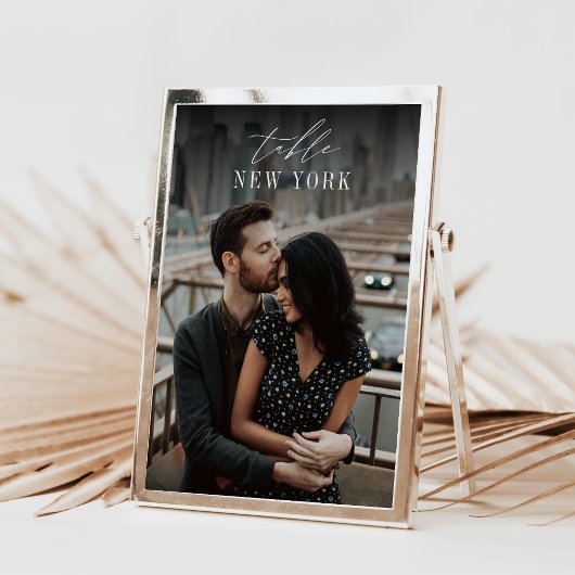 5x7結婚の旅行先フォトテーブルカード 招待状