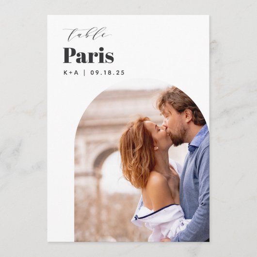 5x7結婚の旅行先フォトテーブル番号 (正面)