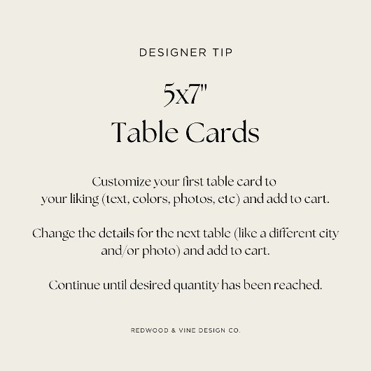 5x7結婚の旅行先フォトテーブル番号 招待状