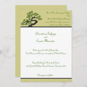 5x7結婚式招待状の日本のな緑の盆栽の木 招待状 (正面/裏面)