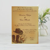 5x7結婚式招待状ウェスタン女性のカーボーイハット/ブーツB 招待状 (スタンド正面)