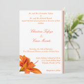 5x7結婚式招待状オレンジタイガーリリーw/ストライプ 招待状 (スタンド正面)