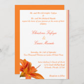 5x7結婚式招待状オレンジタイガーリリーw/ストライプ 招待状 (正面/裏面)