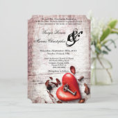 5x7結婚式招待状カントリーウッド鍵を聞く 招待状 (スタンド正面)