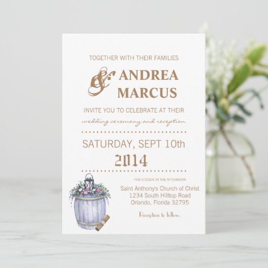 5x7結婚式招待状サマーカントリーウェディングラスト 招待状 (スタンド正面)