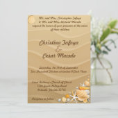 5x7結婚式招待状シーシェルズオンサンディビーチ 招待状 (スタンド正面)