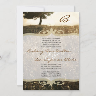 5x7結婚式招待状ツリー&サンセットヒル 招待状