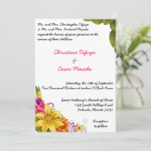 5x7結婚式招待状ハワイアンエキゾチック花コール 招待状 (スタンド正面)