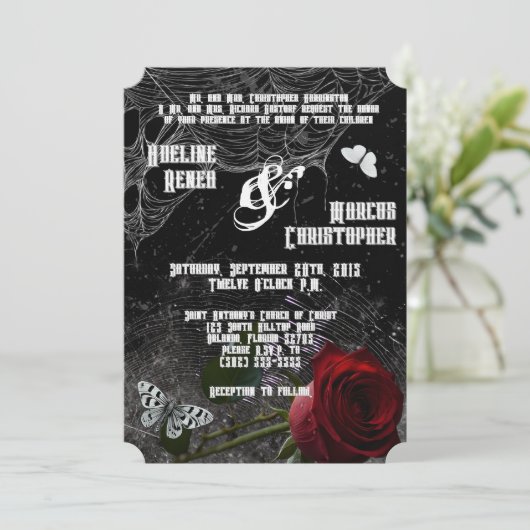 5x7結婚式招待状ハンティングアデラインザードメード 招待状 (スタンド正面)