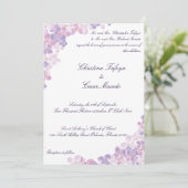5x7結婚式招待状パープルアジサイフローラ 招待状 (スタンド正面)