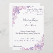 5x7結婚式招待状パープルアジサイフローラ 招待状 (正面/裏面)