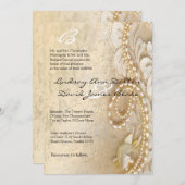 5x7結婚式招待状パール&レース 招待状 (正面/裏面)