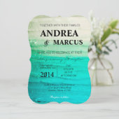 5x7結婚式招待状ブグラデーションルーつや消し 招待状 (スタンド正面)